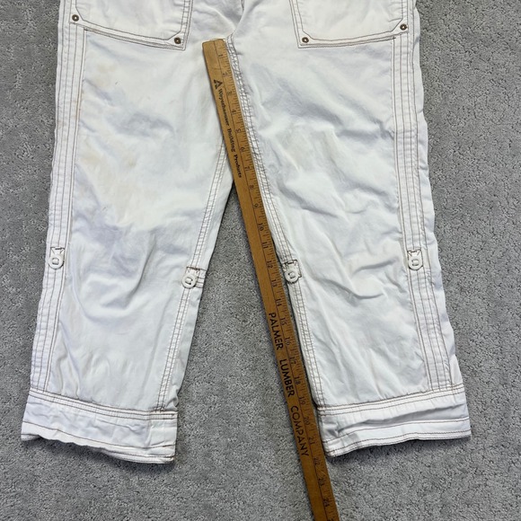 Aventura Pants Womens 8 White Organic Cotton Roll Up Capri Crop Utility Gorpcore - Picture 12 of 16